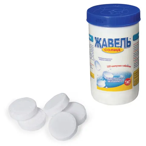 Средство дезинфицирующее 1 кг, ЖАВЕЛЬ СОЛИД, таблетки 320 штук