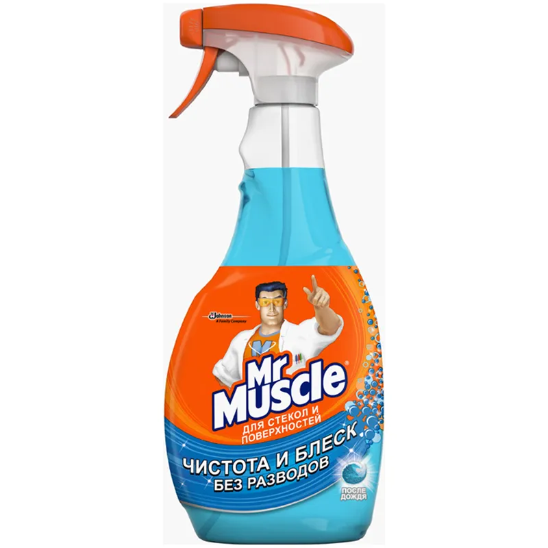 Средство для мытья стекол и др. поверхн. Mr.Muscle "После дождя" с изопроп.спиртом, 500мл, с курком