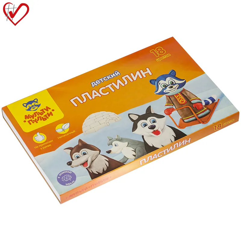 Пластилин Мульти-Пульти "Енот на Аляске", 18 цветов, 270г, со стеком, картон