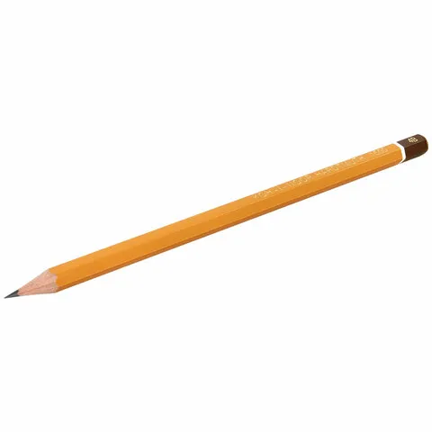 Карандаш чернографитный KOH-I-NOOR 1500, 1 шт., 4B, без резинки, корпус желтый, заточенный, 150004B0