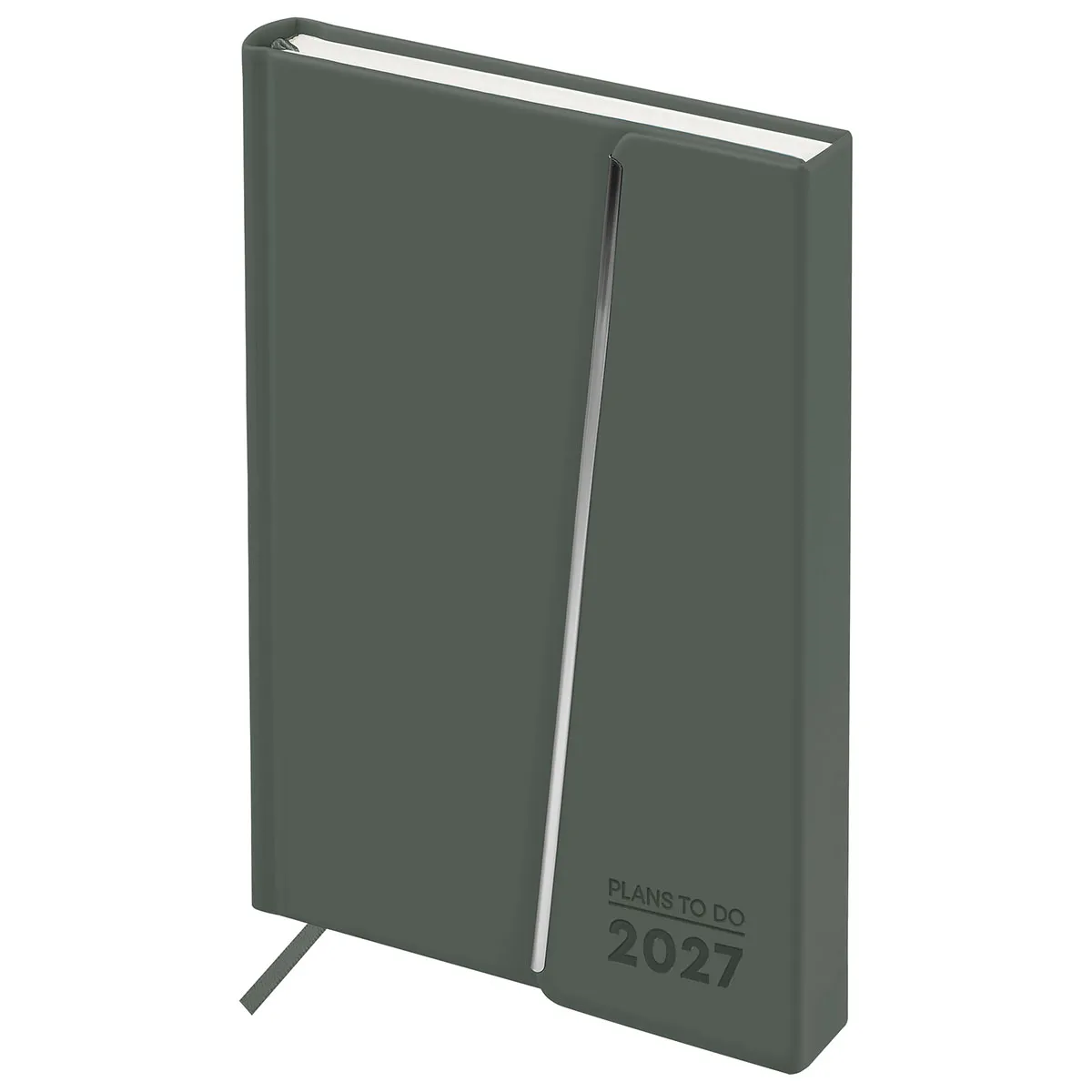 Ежедневник датированный 2027г., А5, 176л., BG "Magnet. Grey", серый, тв. переплет, кожзам Soft touch