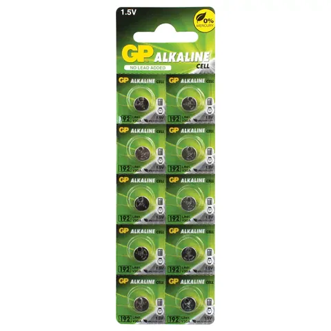 Батарейка GP Alkaline 192 (G3, LR41), алкалиновая, 1 шт., в блистере (отрывной блок), 4891199015533