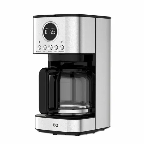Кофеварка капельная BQ (БИ-КЬЮ) CM1007, 900 Вт, объем 1,5 л, поддержание температуры, серебристая, 8