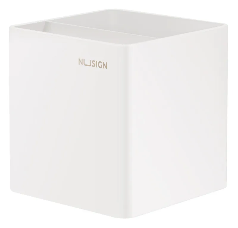 Подставка Deli ENS011WHITE Nusign 2отд. для письменных принадлежностей 84х84х86мм белый пластик
