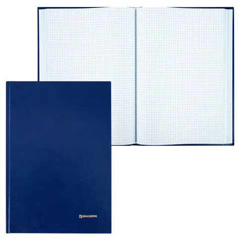 Книга учета 160 л., клетка, твердая, бумвинил, блок офсет, А4 (200х290 мм), BRAUBERG, 130182