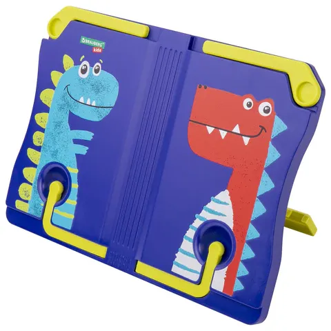 Подставка для книг и учебников BRAUBERG KIDS "Dinosaurs", регулируемый угол наклона, ABS-пластик, 23