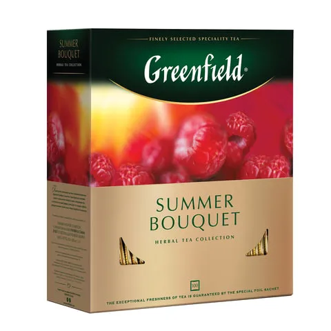 Чай GREENFIELD (Гринфилд) "Summer Bouquet" ("Летний букет"), травяной, 100 пакетиков в конвертах по 