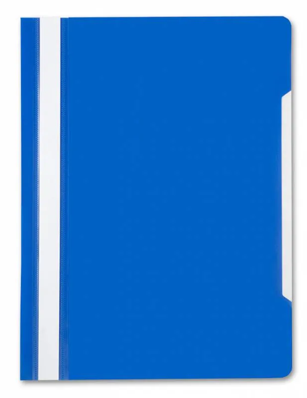 Скоросшиватель пластиковый Бюрократ -PS20BLUE A4 прозрач.верх.лист пластик синий 0.12/0.16