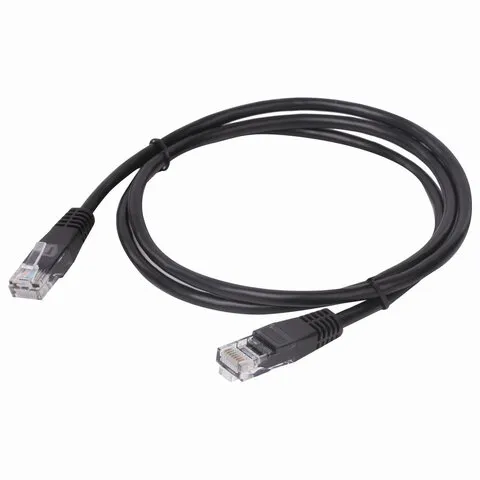 Кабель (патчкорд) UTP 5E категория, RJ-45, 1 м, SONNEN, для подключения по локальной сети LAN, 51312