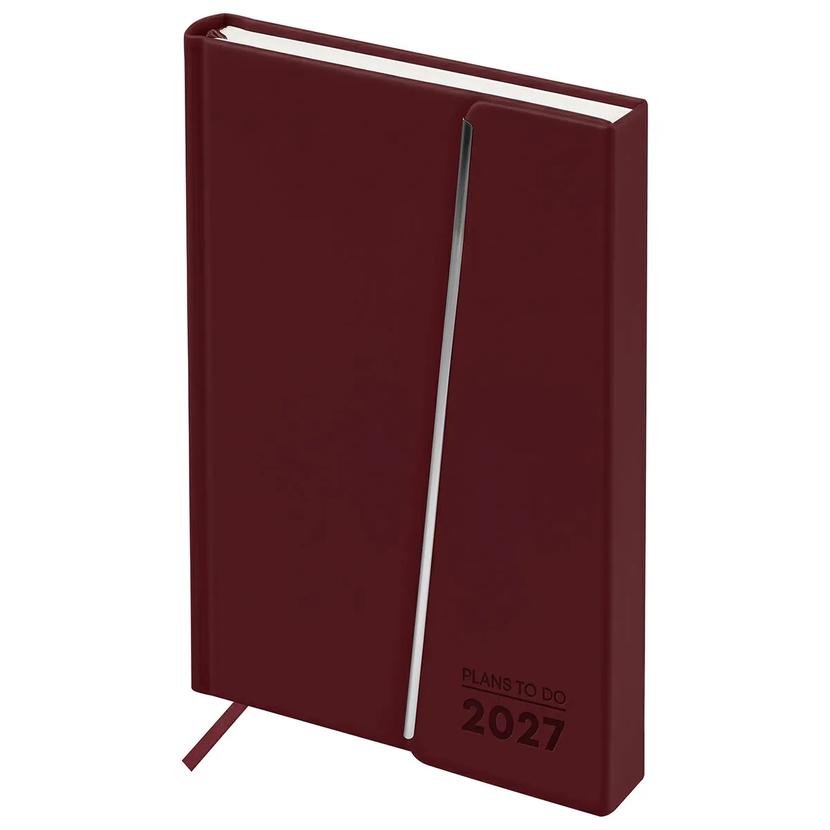 Ежедневник датированный 2027г., А5, 176л., BG "Magnet. Wine", винный, тв. переплет,кожзам Soft touch