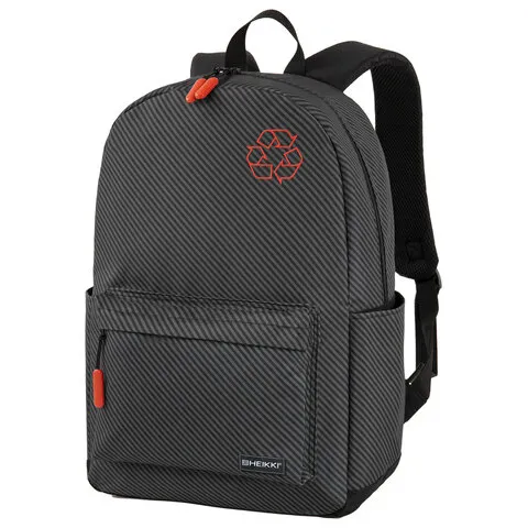 Рюкзак HEIKKI ENERGETIC (ХЕЙКИ) универсальный, эргономичный, Recycle, черно-серый, 43х30х16 см, 2725