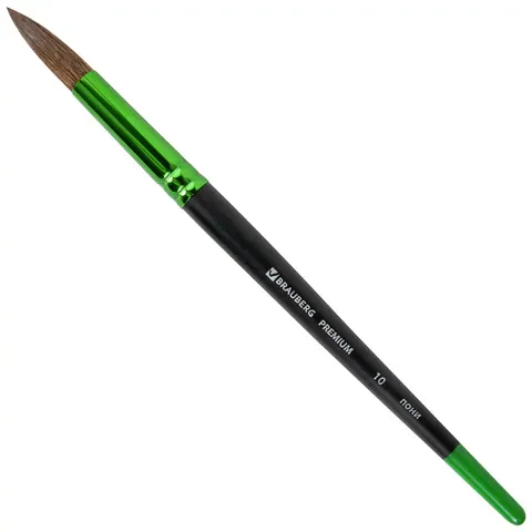 Кисть из ворса пони №10, BRAUBERG PREMIUM, 200989