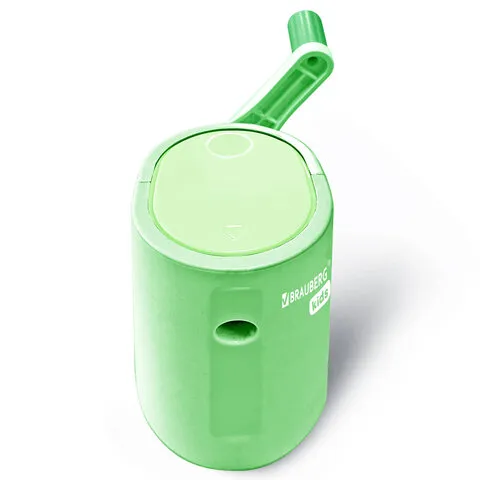 Точилка механическая BRAUBERG KIDS, для простых и цветных карандашей, корпус мятный, крепление к сто