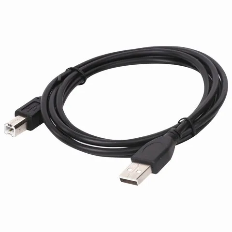 Кабель USB 2.0 AM-BM, 1,5 м, SONNEN, медь, для подключения периферии, черный, 513118