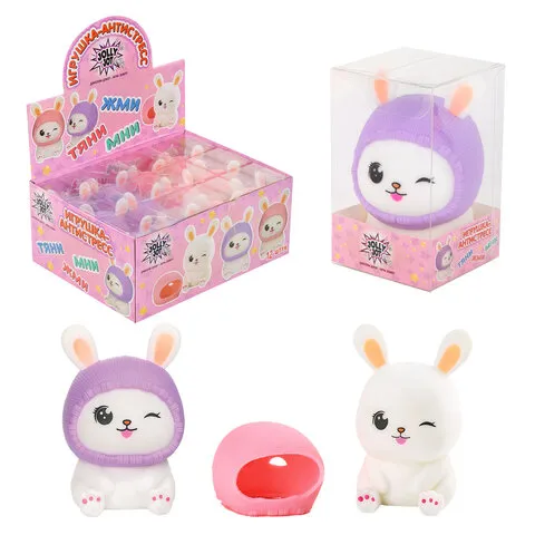 Игрушка-антистресс "МИЛЫЙ ЗАЙКА", 10,5 см, ассорти, 2 цвета, дисплей, JOLLY JOT (ДЖОЛЛИ ДЖОТ), 66579