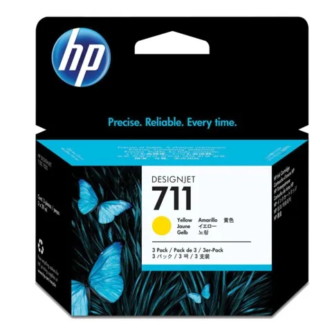 Картридж струйный для плоттера HP (CZ136A) Designjet T120/520, №711, желтый, комплект 3 шт. х 29 мл,