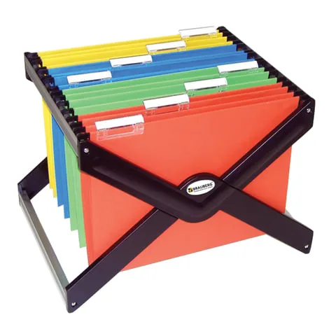 Подставка для подвесных папок BRAUBERG (Италия), до 40 папок А4/Foolscap, 410х275х320 мм, черная, 23