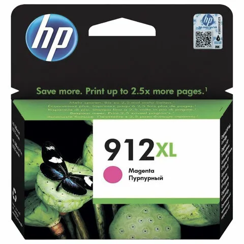 Картридж струйный HP (3YL82A) для HP OfficeJet Pro 8023, №912XL пурпурный, ресурс 825 страниц, ориги