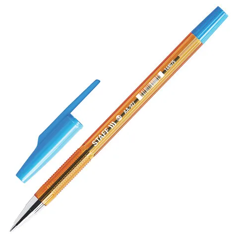 Ручка шариковая STAFF AA-927 ORANGE, СИНЯЯ, корпус тонированный оранжевый, узел 0,7 мм, линия письма