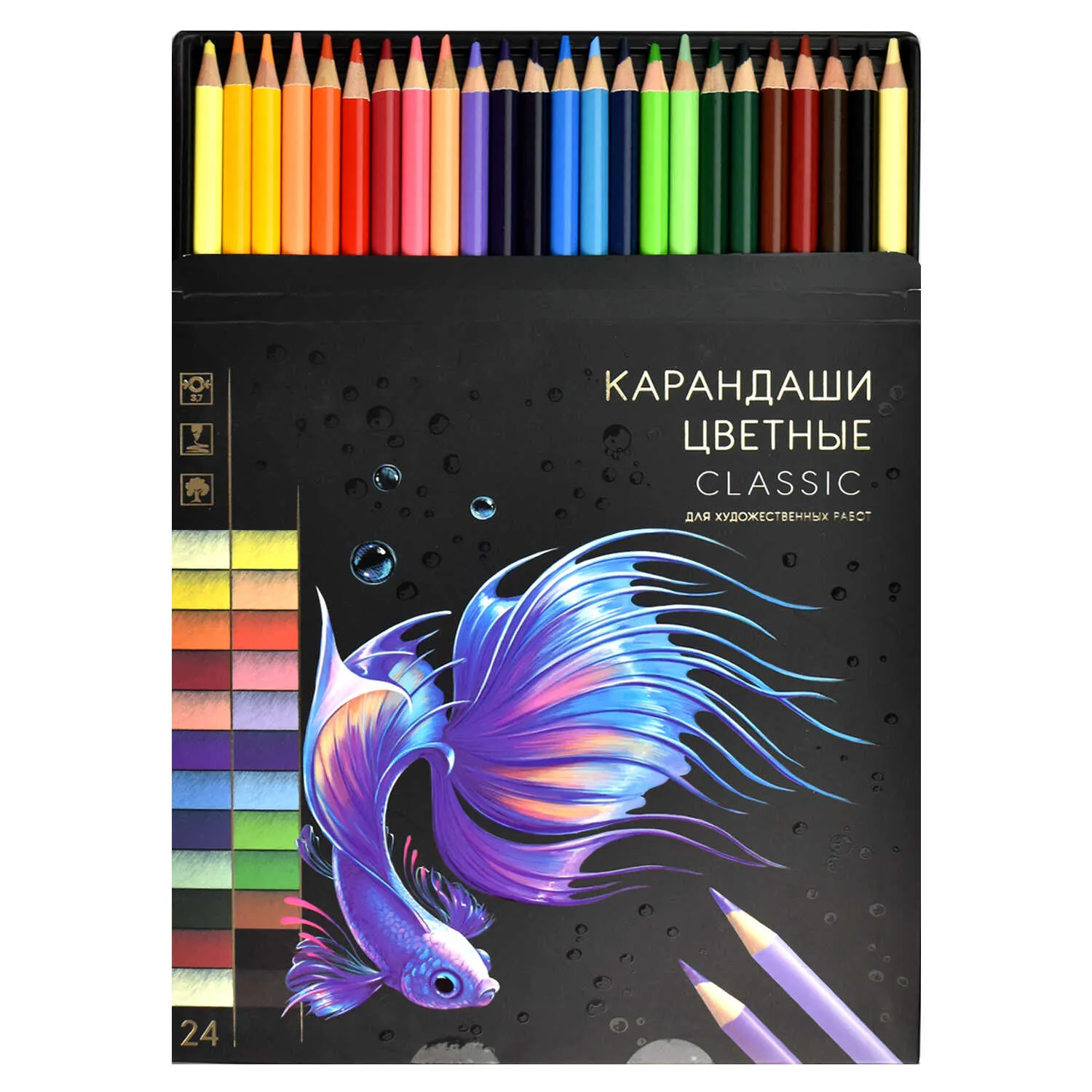 Карандаши цветные Феникс+ "КЛАССИК" 24 цвета