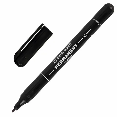 Маркер перманентный (нестираемый) CENTROPEN, ЧЕРНЫЙ, тонкий наконечник, 1 мм, 2846/1