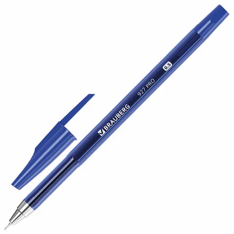 Ручка шариковая BRAUBERG "927 PRO" "WRITING 3.0", СИНЯЯ, пишущий узел 0,5 мм, линия письма 0,25 мм, 