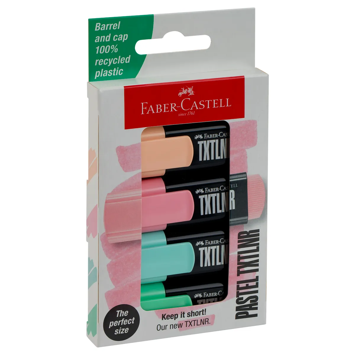 Набор текстовыделителей Faber-Castell "Pastel mini" 04 цв., пастельные ассорти, 1-5мм, картон, европ