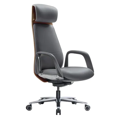 Кресло HAWASAN PREMIUM EX-820, синхромеханизм, слайдер, экокожа, графит/коричневое, 533238