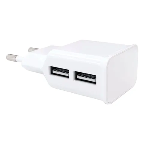 Зарядное устройство сетевое (220В) RED LINE NT-2A, 2 порта USB, выходной ток 2,1 А, белое, УТ0000094