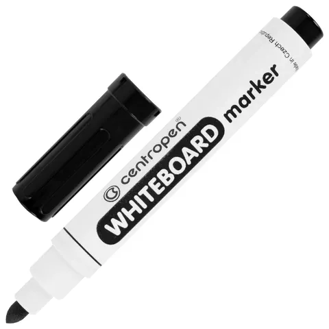 Маркер для доски ЧЕРНЫЙ CENTROPEN "Dry-Wipe", круглый наконечник, 2,5 мм, 8559, 5 8559 0112