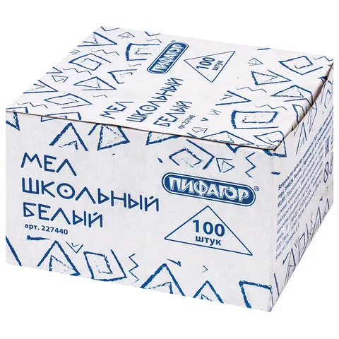 Мел белый ПИФАГОР, 1шт., квадратный, 227440