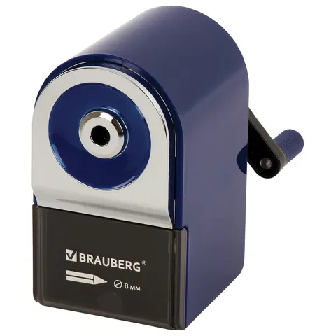 Точилка механическая BRAUBERG "ORIGINAL" для чернографитных и цветных карандашей, корпус синий, 2284