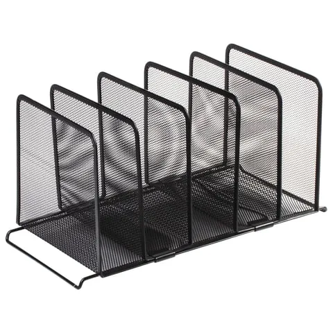 Подставка для сортировки писем и бумаг 5-ти секционная BRAUBERG "Germanium", металлическая, настольн