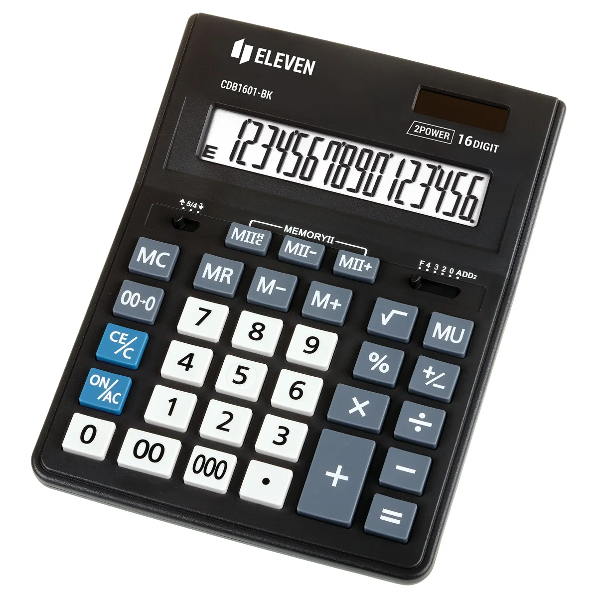Калькулятор настольный Eleven Business Line CDB1601-BK, 16 разрядов, двойное питание, 155*205*35мм, 