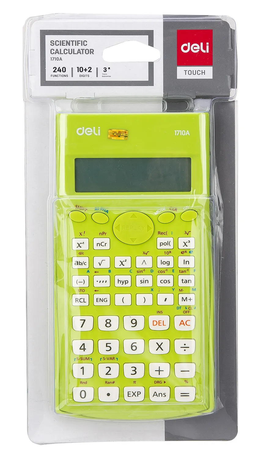 Калькулятор научный Deli E1710A, GRN зеленый 10+2-разр.