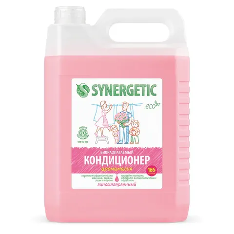 Кондиционер-ополаскиватель для белья 5 л SYNERGETIC "Аромагия", гипоаллергенный, концентрат, 110500
