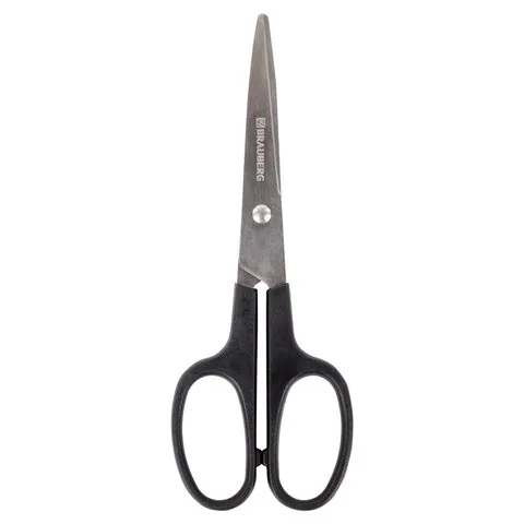 Ножницы BRAUBERG "Standard" 160 мм, классической формы, черные, 237095