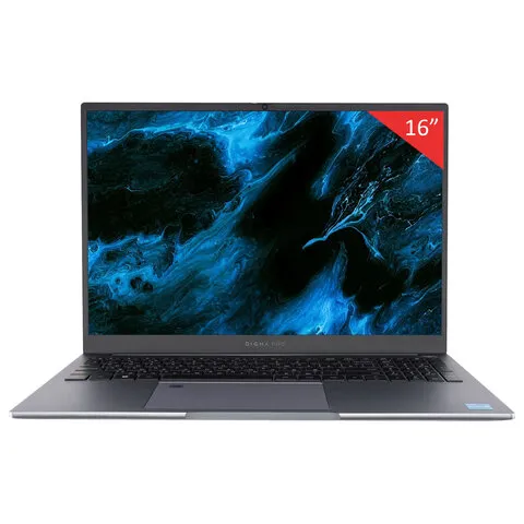 Ноутбук DIGMA Pro Pactos 16", Intel Core i3-1215U, 16 Гб, SSD 256 Гб, Windows 11 Pro, темно-серый, D