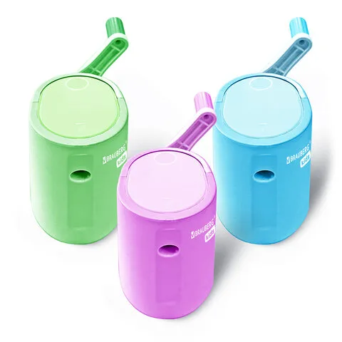 Точилка механическая BRAUBERG KIDS, для простых и цветных карандашей, цвет корпуса ассорти, 272006