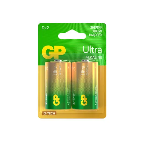 Батарейки GP Ultra, D (LR20, 13А), алкалиновые, 1шт, 13AU-CR2