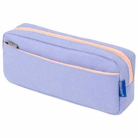 Пенал мягкий BRAUBERG PASTEL, 2 отделения, голубой, 21х9,5х5см, 272277