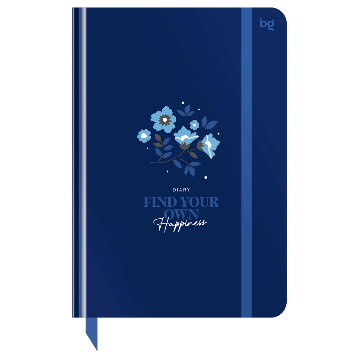 Ежедневник недатированный А5, 136л., 7БЦ BG "Flowery. Blue", глянцевая ламинация, отд.фольгой