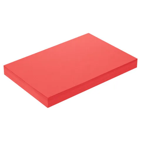 Бумага цветная ПЛОТНАЯ BRAUBERG, А4, 160г/м2, 250л, красная, интенсив, для печати, творчества, 11667