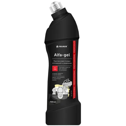 Средство для уборки санитарных помещений 750 мл, PRO-BRITE ALFA-GEL, кислотное, концентрат, гель, 05