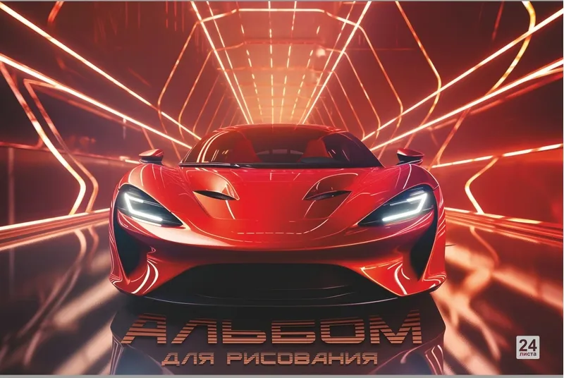 Альбом для рисования 24л., А4, на склейке Lamark "Скорость движения"