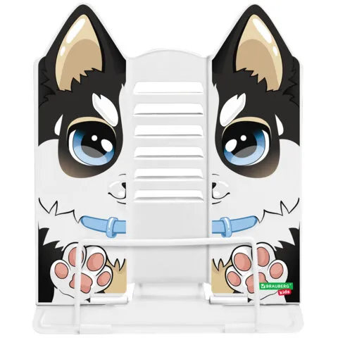 Подставка для книг и учебников фигурная BRAUBERG KIDS "Puppy", регулируемый угол наклона, металл, 23