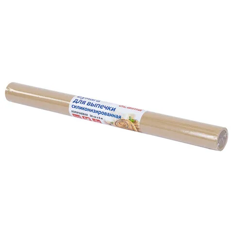 Бумага для выпечки силиконизированная, пергамент 38 см х 8 м, цвет коричневый, LAIMA, CH, 609581