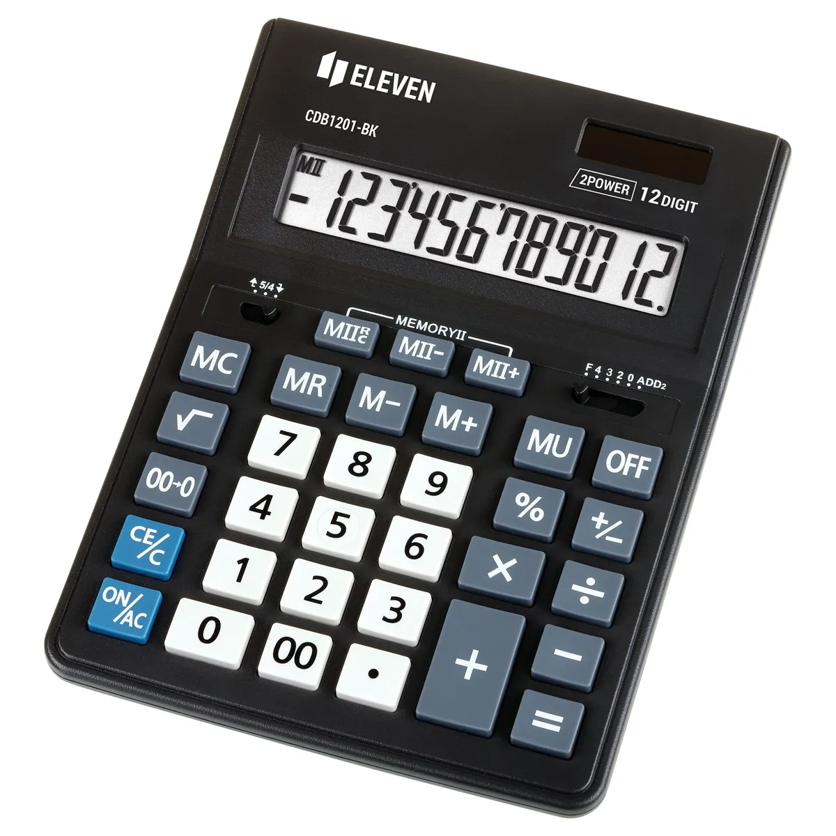 Калькулятор настольный Eleven Business Line CDB1201-BK, 12 разрядов, двойное питание, 155*205*35мм, 