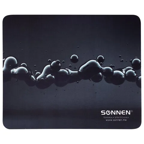 Коврик для мыши SONNEN "DROPS", резина + ткань, 220х180х3 мм, 513290