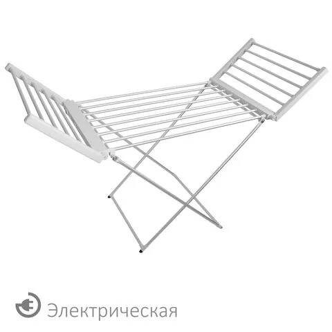 Сушилка для белья напольная, электрическая, раскладная, алюминиевая, три зоны сушки, нагрев 60 °С, L